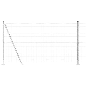 Stahl Zaun mit Pfosten Silber 1,2x10m