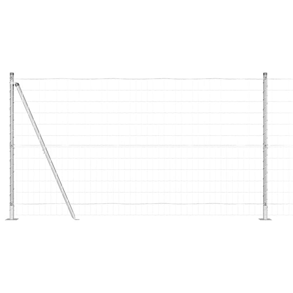 Stahl Zaun mit Pfosten Silber 1,2x10m