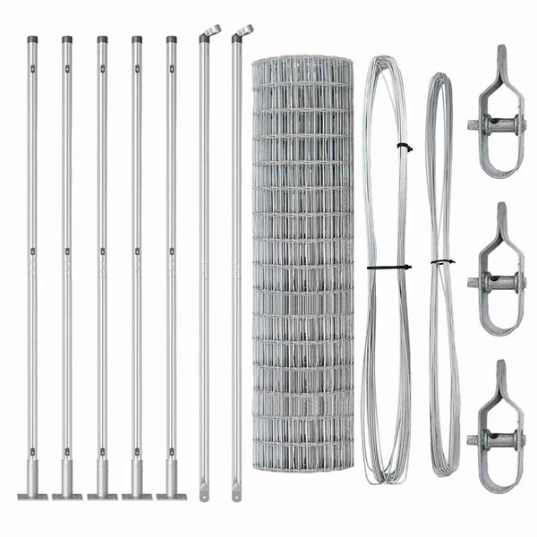 Stahl Zaun mit Pfosten Silber 1,2x10m