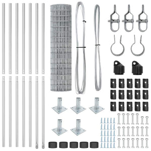 Stahl Zaun mit Pfosten Silber 1,2x10m