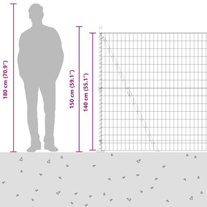 vidaXL Clôture avec poteaux Argent 1,4 x 10 m Acier