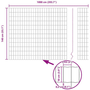 vidaXL Clôture avec poteaux Argent 1,4 x 10 m Acier