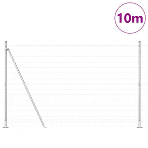 vidaXL Clôture avec poteaux Argent 1,4 x 10 m Acier