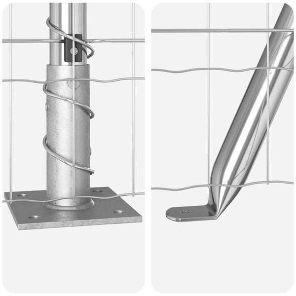 Stahlzaun mit Pfosten Silber 1,6x10m