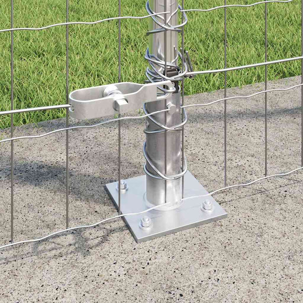 Stahlzaun mit Pfosten Silber 1,6x10m