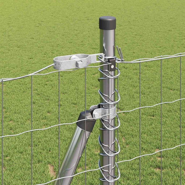 Stahlzaun mit Pfosten Silber 1,6x10m
