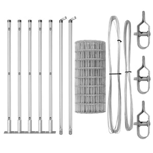 vidaXL Clôture avec poteaux Argent 0,4 x 10 m Acier