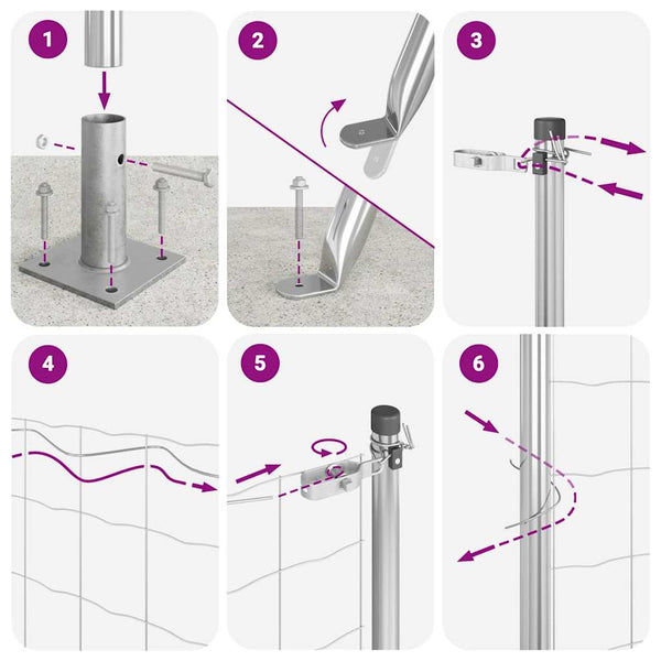 vidaXL Clôture avec poteaux Argent 0,4 x 10 m Acier