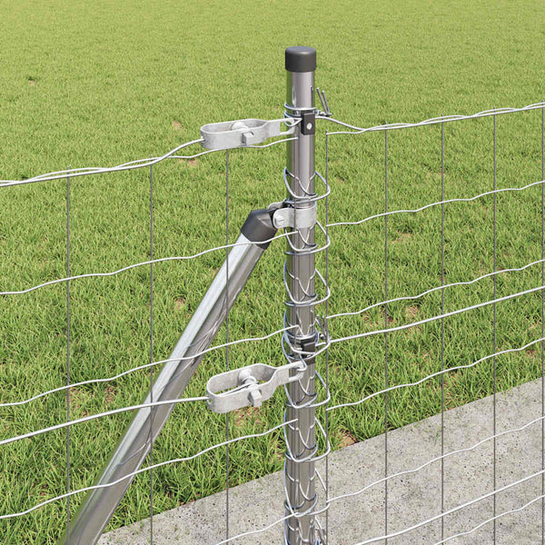 vidaXL Clôture avec poteaux argentée 0,6 x 10 m Acier