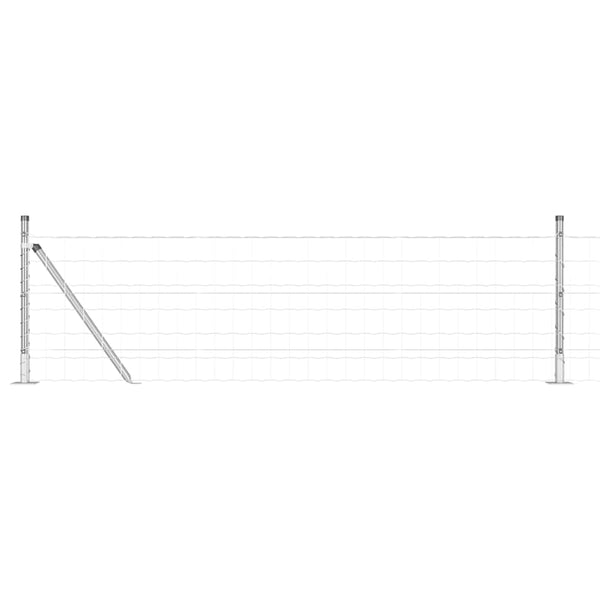 vidaXL Clôture avec poteaux argentée 0,6 x 10 m Acier