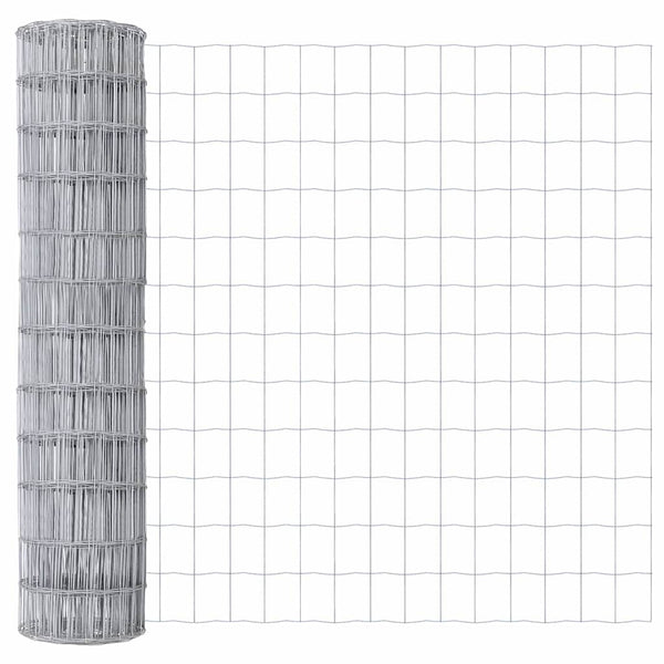 vidaXL Clôture avec poteaux argentée 0,8 x 10 m acier