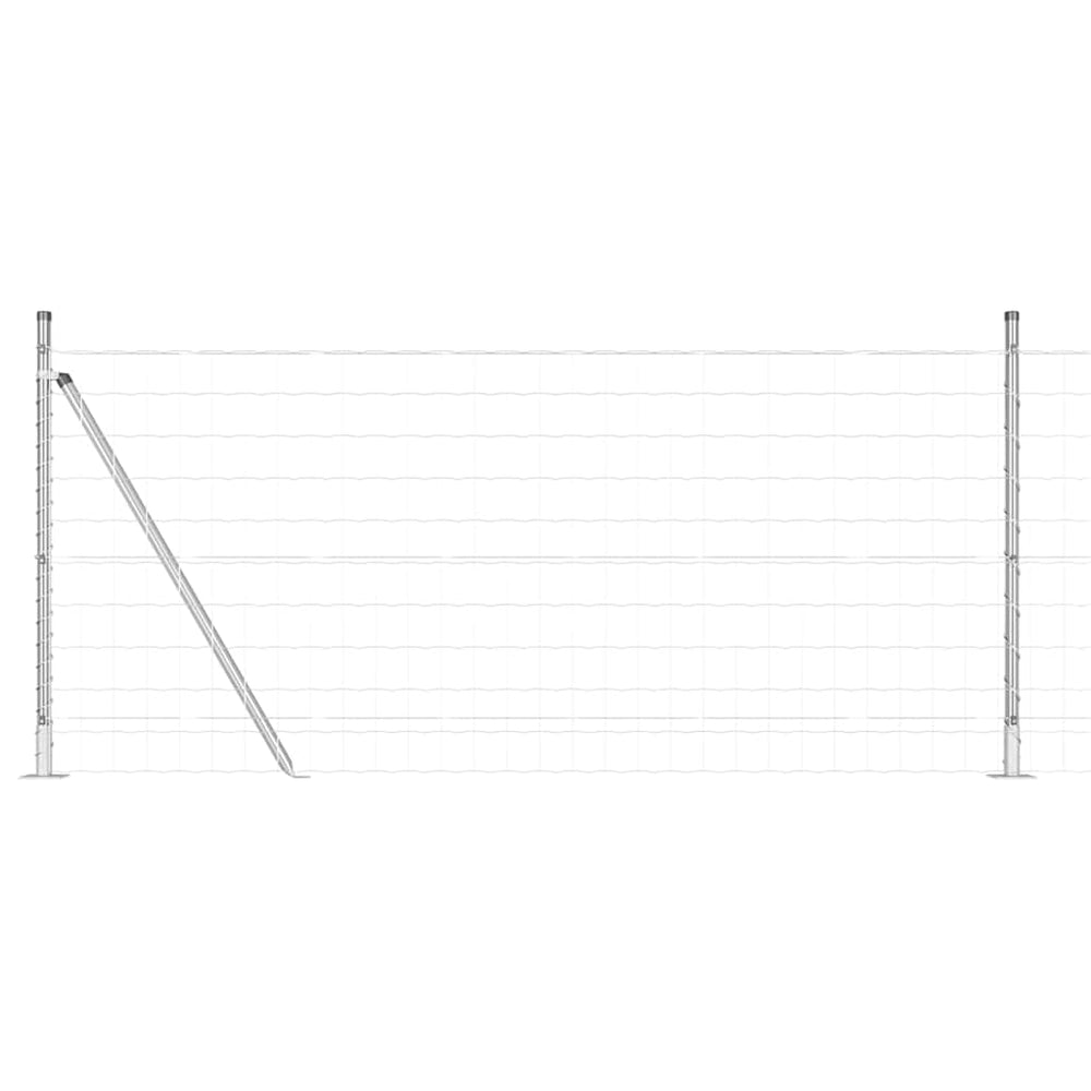 vidaXL Fence with Posts Silver 1 x 10 m Steel