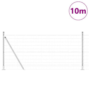 vidaXL Clôture avec poteaux argentée 1 x 10 m Acier