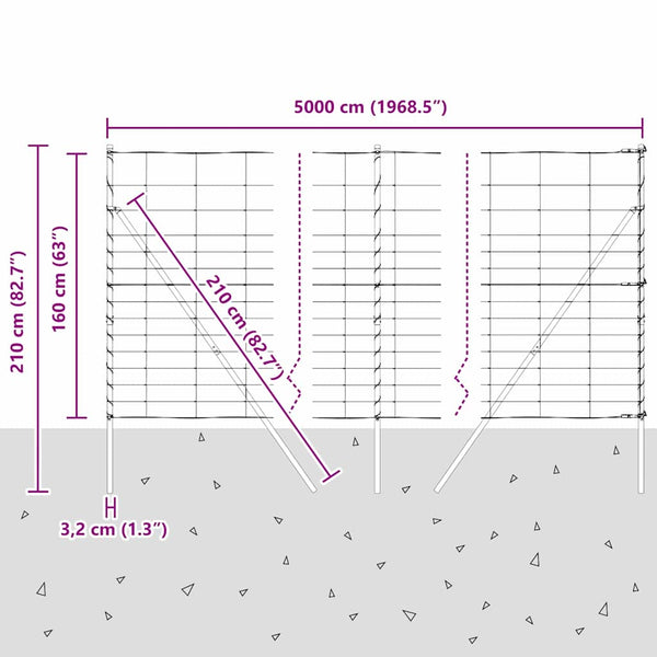 Galvanisierter Zaunpfosten Stahl 50 x 1,6 m