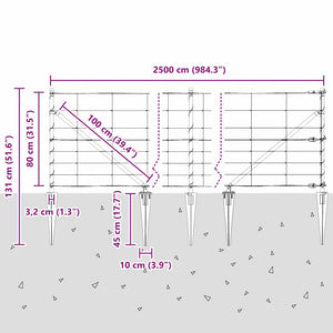 Galvanisierter Zaunpfosten Stahl 25x0,8m