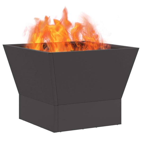 Feuerstelle Schwarz Stahl 40x40 cm