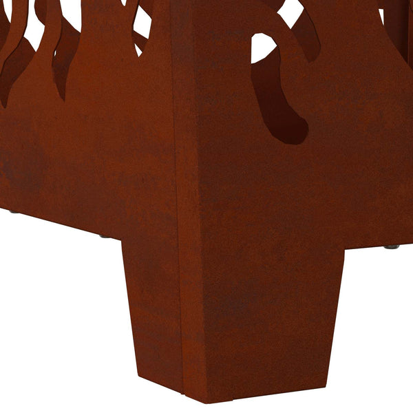 Feuerstelle Braun 40x40 cm aus Wetterfeststahl