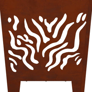 Feuerstelle Braun 40x40 cm aus Wetterfeststahl