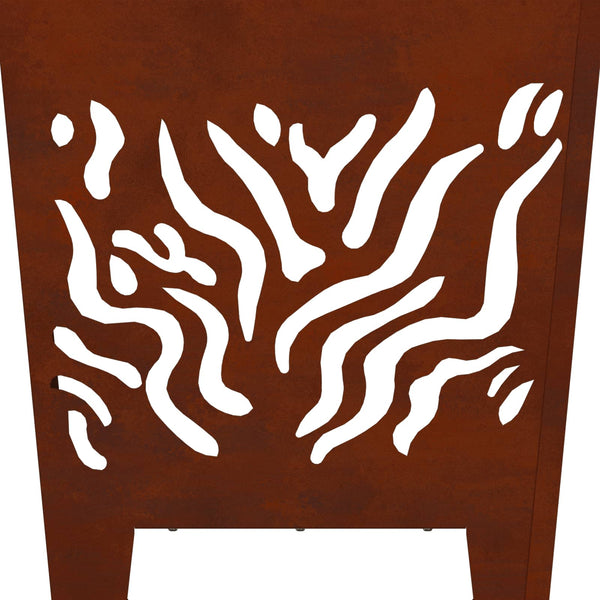 Feuerstelle Braun 40x40 cm aus Wetterfeststahl