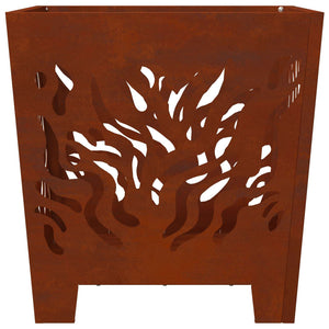 Feuerstelle Braun 40x40 cm aus Wetterfeststahl