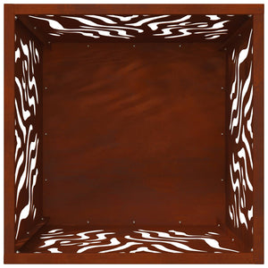 Feuerstelle Braun 40x40 cm aus Wetterfeststahl