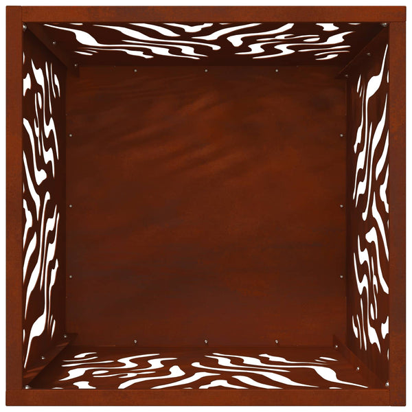 Feuerstelle Braun 40x40 cm aus Wetterfeststahl