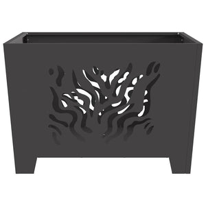 Feuerstelle Schwarz Stahl 60x60 cm