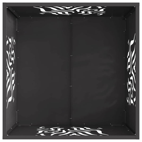 Feuerstelle Schwarz Stahl 60x60 cm