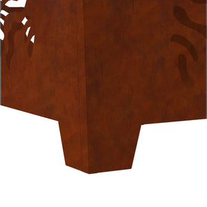 Feuerstelle Braun 60x60 cm Wetterfeststahl