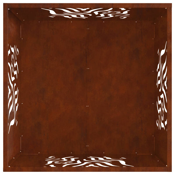 Feuerstelle Braun 60x60 cm Wetterfeststahl