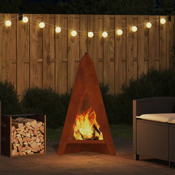 Feuerstelle Braun Wetterfeststahl 58x40x100cm
