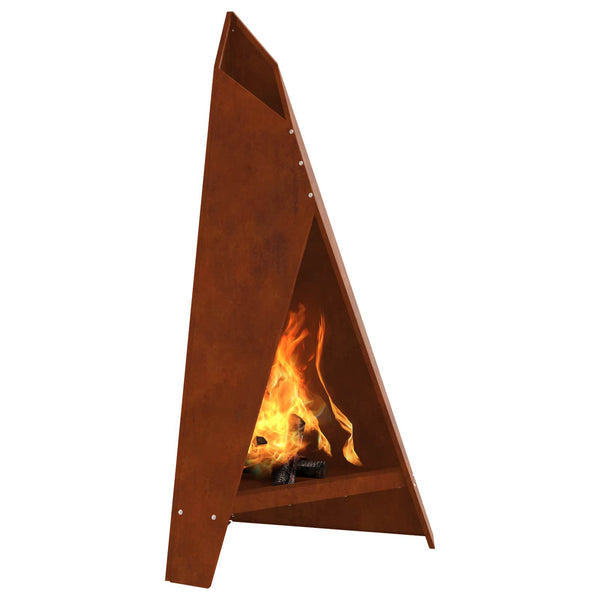 Feuerstelle Braun Wetterfeststahl 58x40x100cm