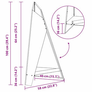 Feuerstelle Braun Wetterfeststahl 58x40x100cm