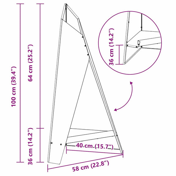 Feuerstelle Braun Wetterfeststahl 58x40x100cm