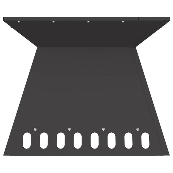 Feuerstelle Schwarz Stahl 48x48 cm