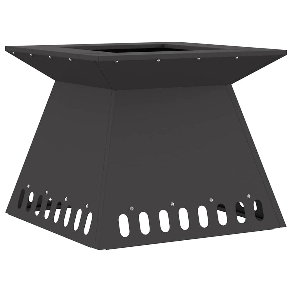 Feuerstelle Schwarz Stahl 48x48 cm