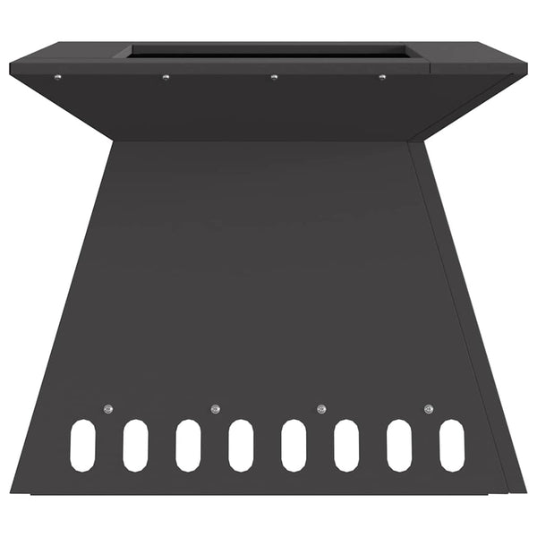 Feuerstelle Schwarz Stahl 48x48 cm