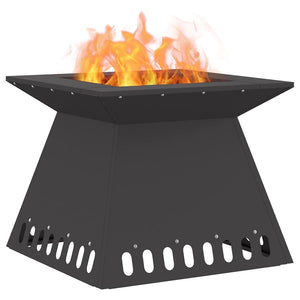 Feuerstelle Schwarz Stahl 48x48 cm