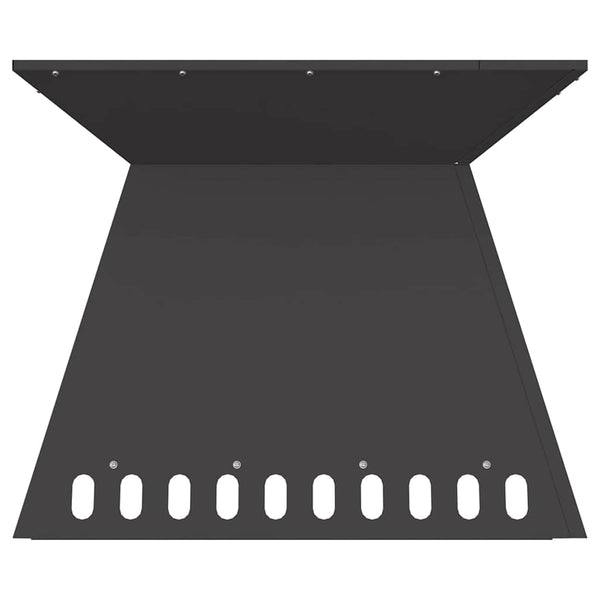Feuerstelle Schwarz Stahl 60x60 cm
