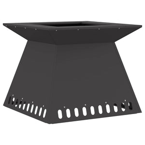Feuerstelle Schwarz Stahl 60x60 cm