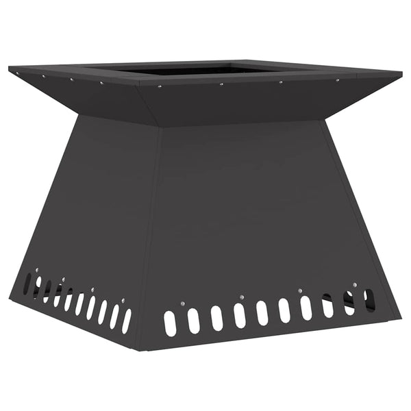 Feuerstelle Schwarz Stahl 60x60 cm