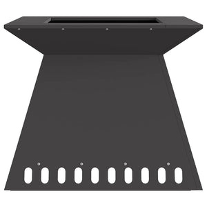 Feuerstelle Schwarz Stahl 60x60 cm