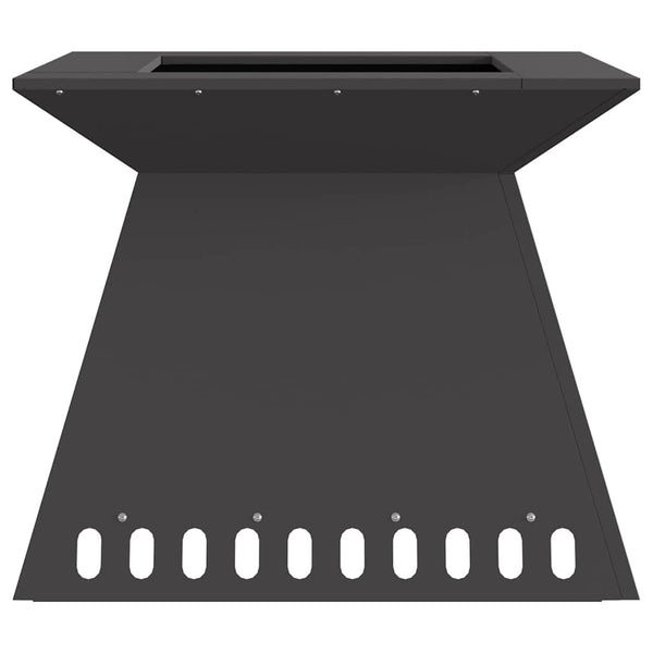 Feuerstelle Schwarz Stahl 60x60 cm