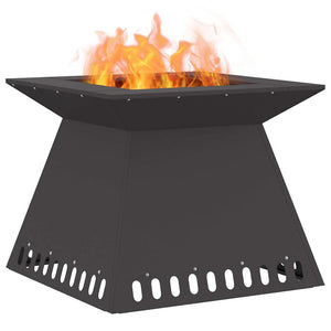 Feuerstelle Schwarz Stahl 60x60 cm