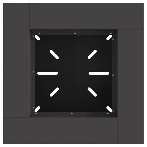 Feuerstelle Schwarz Stahl 60x60 cm