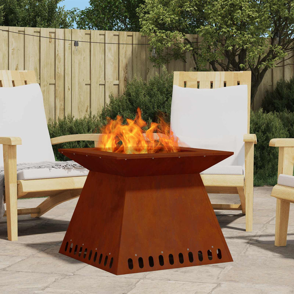 Feuerstelle Braun 60x60 cm Wetterfeststahl