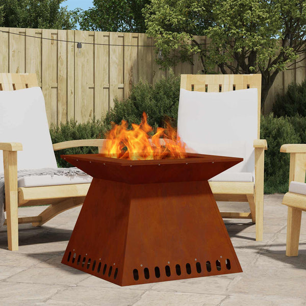 Feuerstelle Braun 60x60 cm Wetterfeststahl