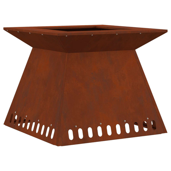Feuerstelle Braun 60x60 cm Wetterfeststahl