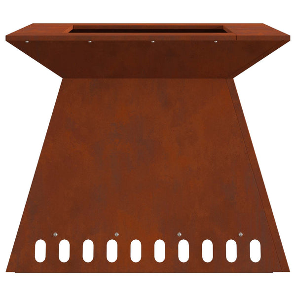 Feuerstelle Braun 60x60 cm Wetterfeststahl
