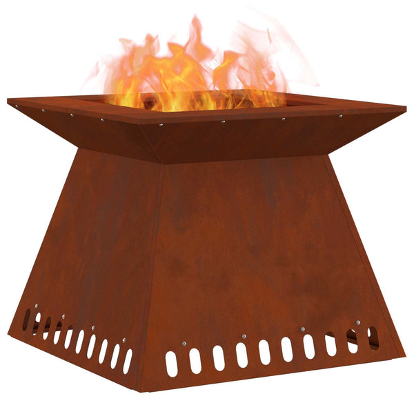 Feuerstelle Braun 60x60 cm Wetterfeststahl